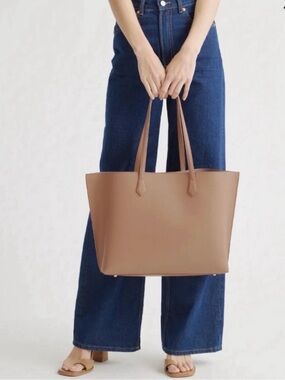 Quince Italian Leather Triple Compartment Shopper Tote Cappuccino Sold Out